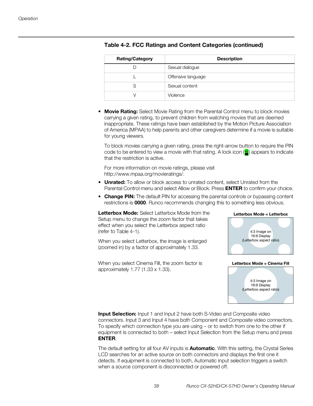 Runco CX-52HD, CX-57HD manual Sexual dialogue 