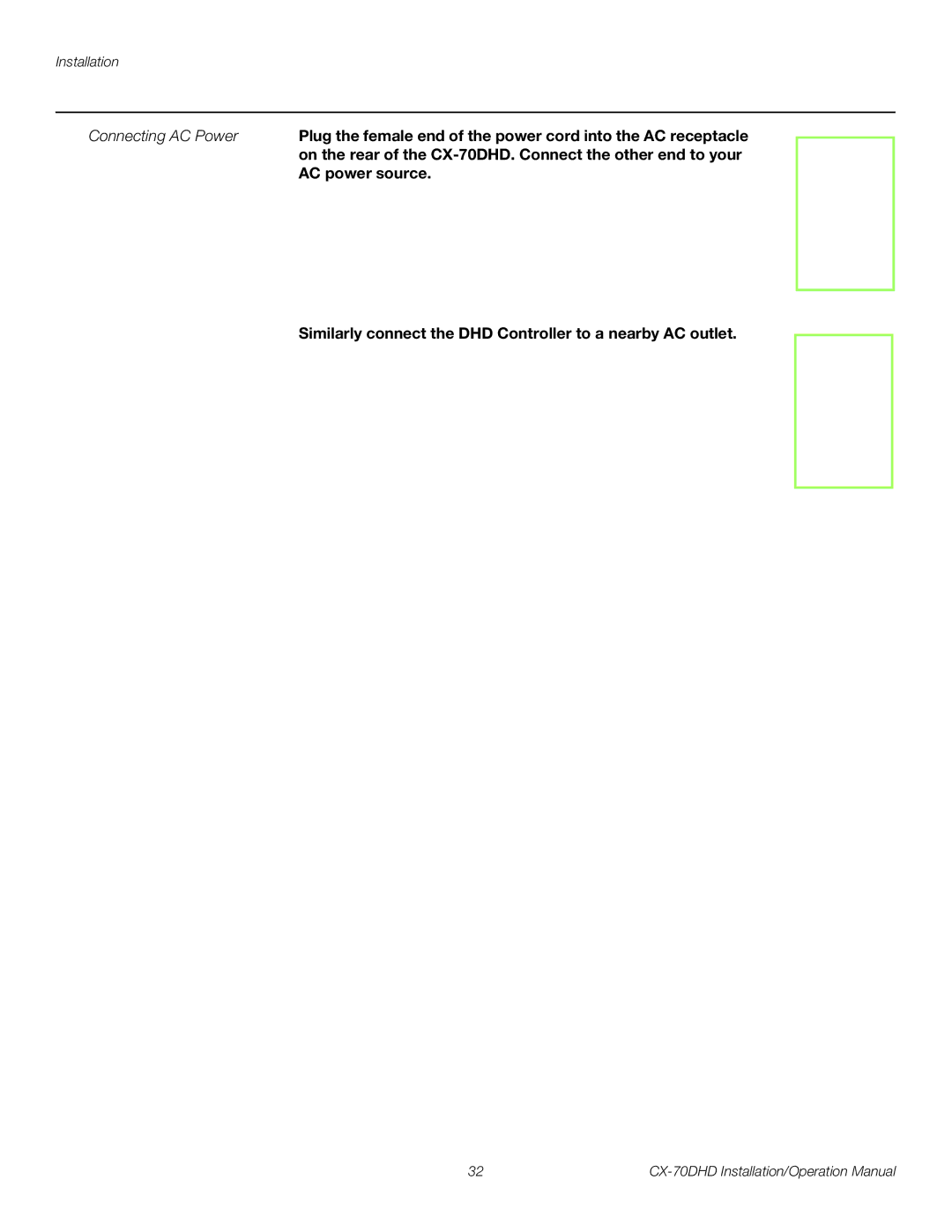 Runco CX-70DHD operation manual Installation 