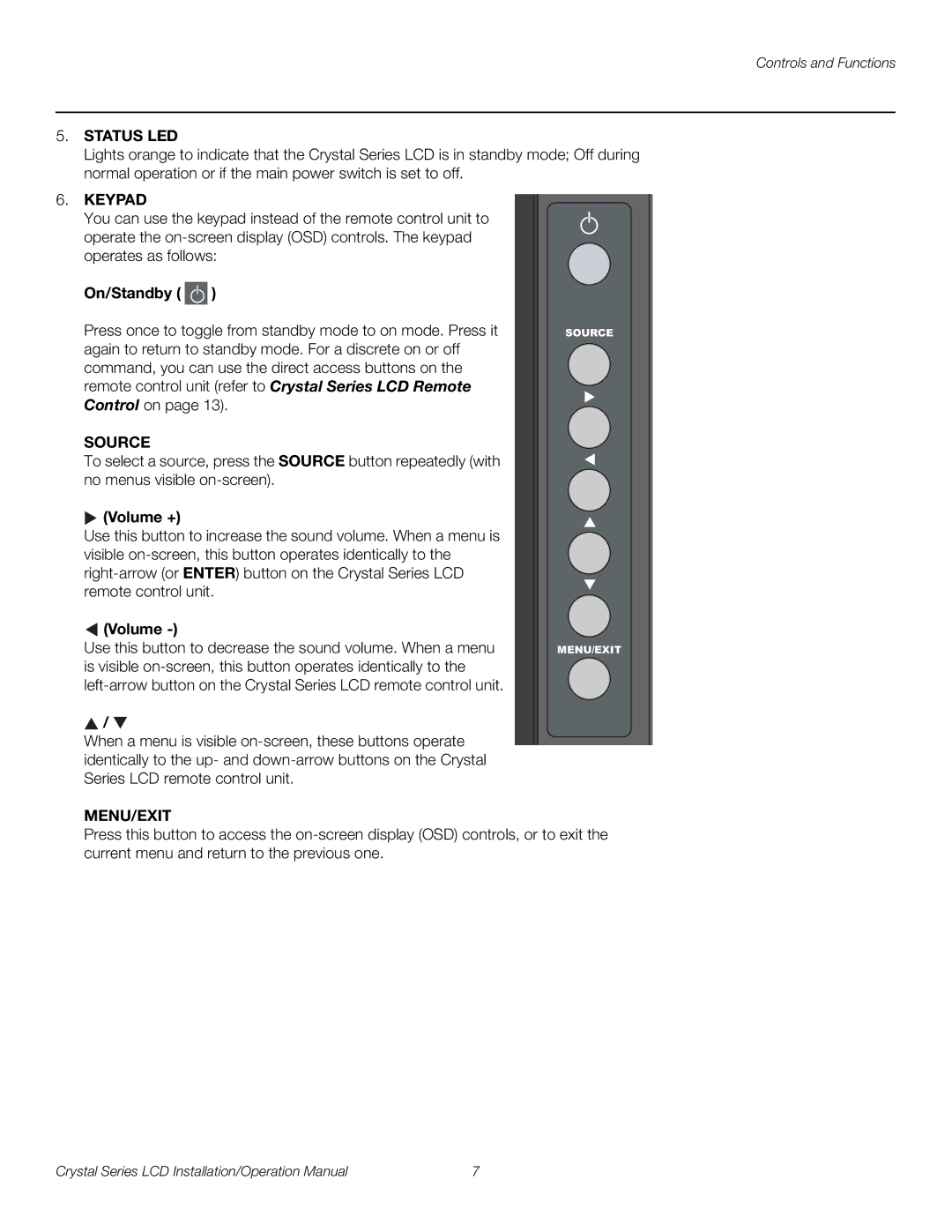 Runco CX-OPAL47, CX-OPAL42, CX-OPAL55, CX-65HD, CX-55HD, CX-42HD, CX-47HD operation manual Status LED 