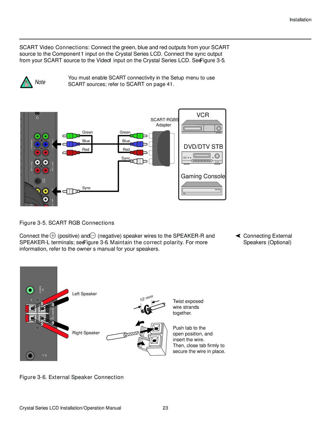 Runco CX-OPAL55, CX-OPAL47, CX-OPAL42, CX-65HD, CX-55HD, CX-42HD, CX-47HD operation manual Connecting External, Speakers Optional 