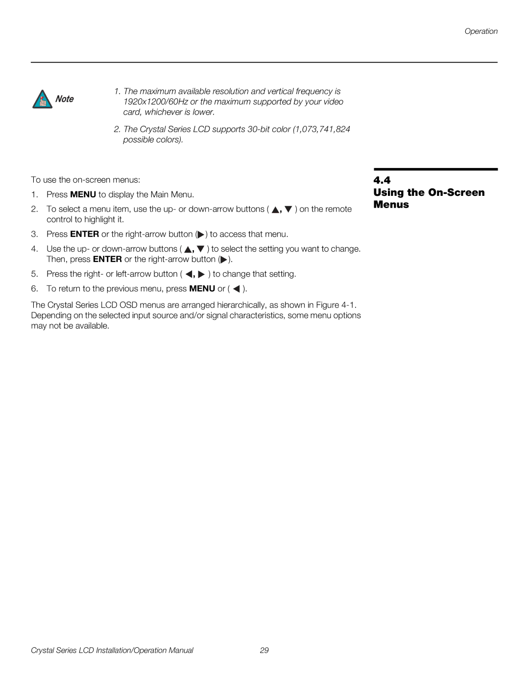 Runco CX-OPAL42, CX-OPAL47, CX-OPAL55, CX-65HD, CX-55HD, CX-42HD, CX-47HD operation manual Using the On-Screen Menus 