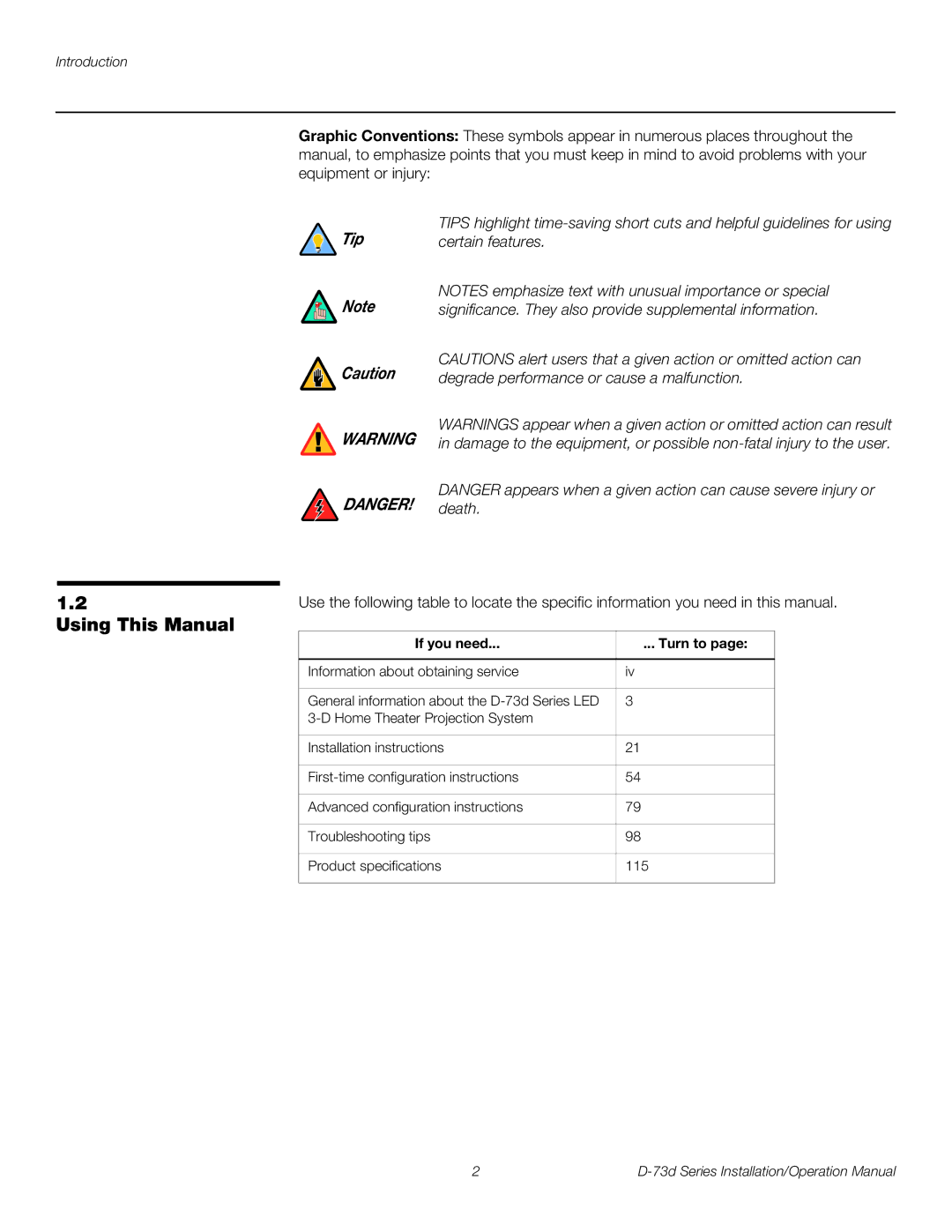 Runco D-73D Using This Manual, Certain features, Significance. They also provide supplemental information, Death 