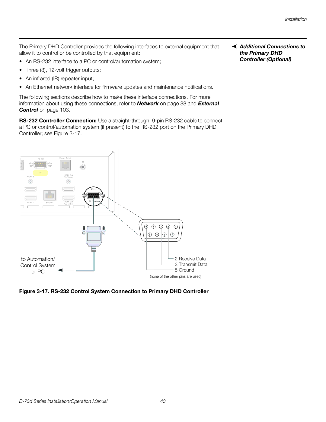 Runco D-73D operation manual To Automation 