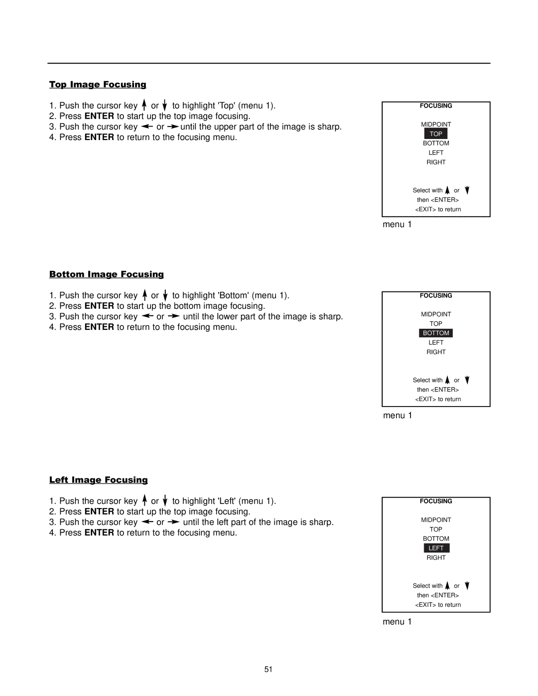 Runco DTV-1200 owner manual Top, Bottom, Left 