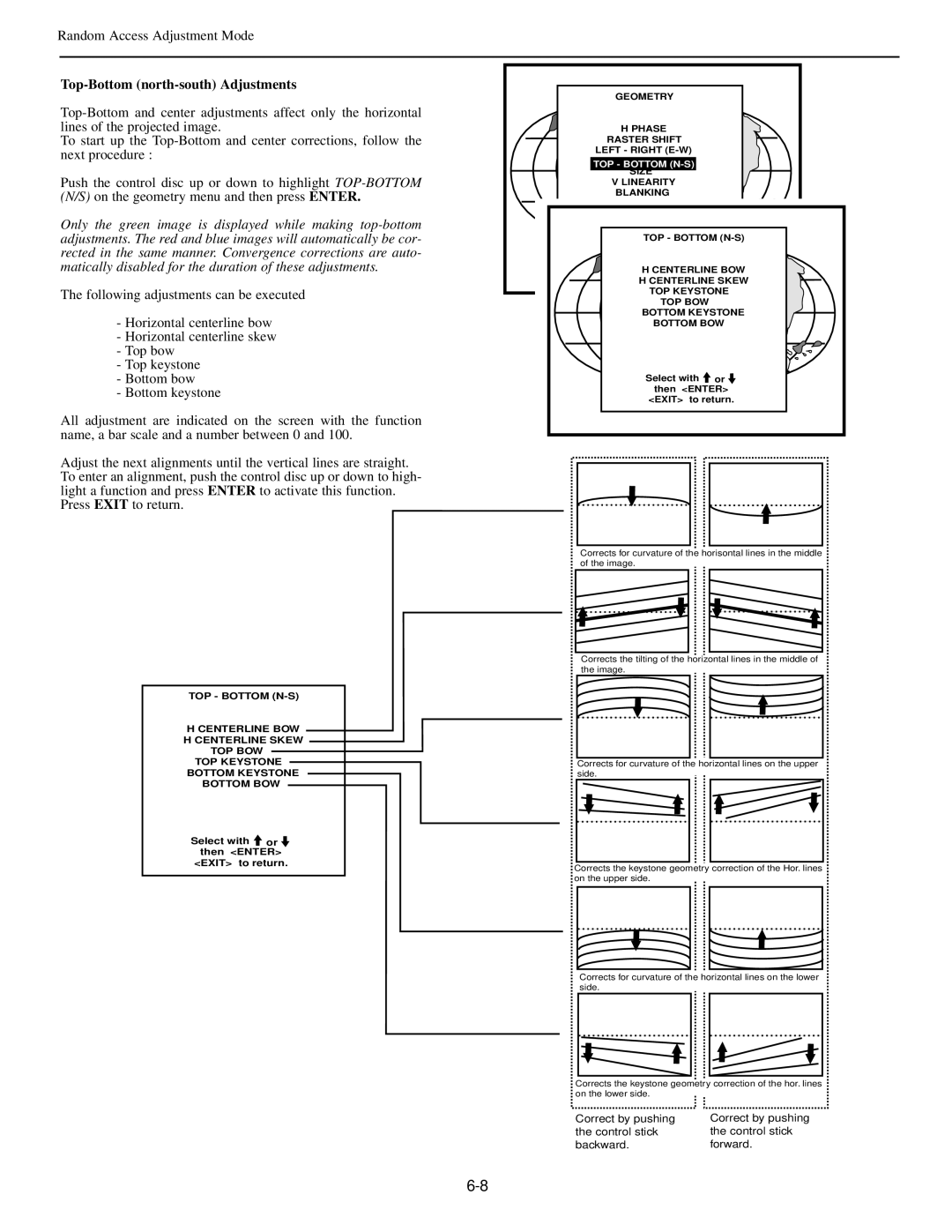 Runco DTV-873 manual Top-Bottom north-south Adjustments, TOP Bottom N-S 