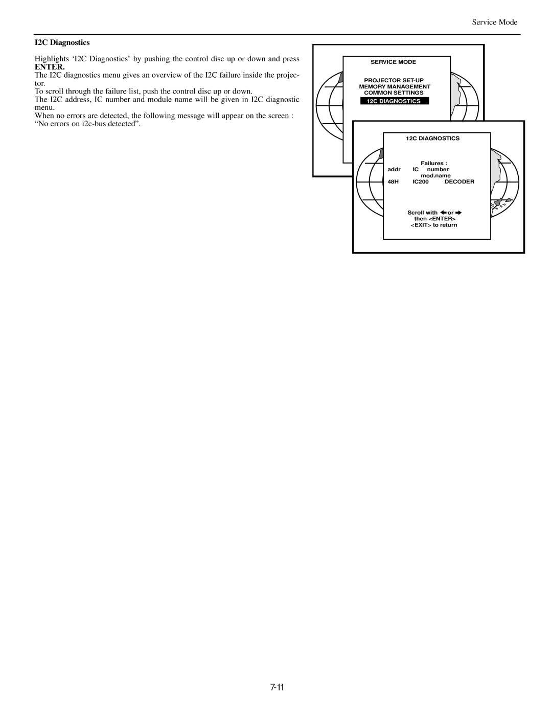 Runco DTV-873 manual I2C Diagnostics, 12C Diagnostics 