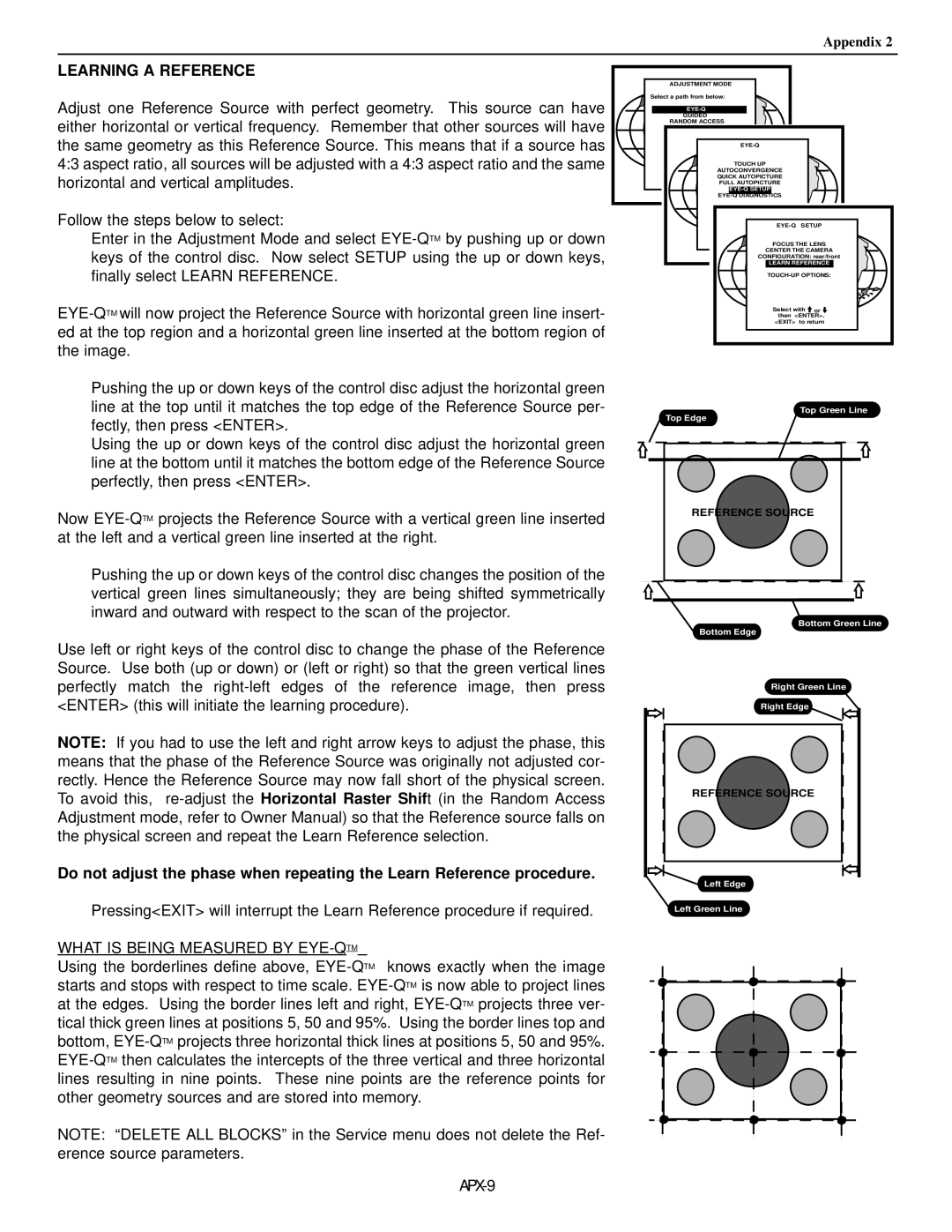 Runco DTV-873 manual Learning a Reference, What is Being Measured by EYE-QTM 