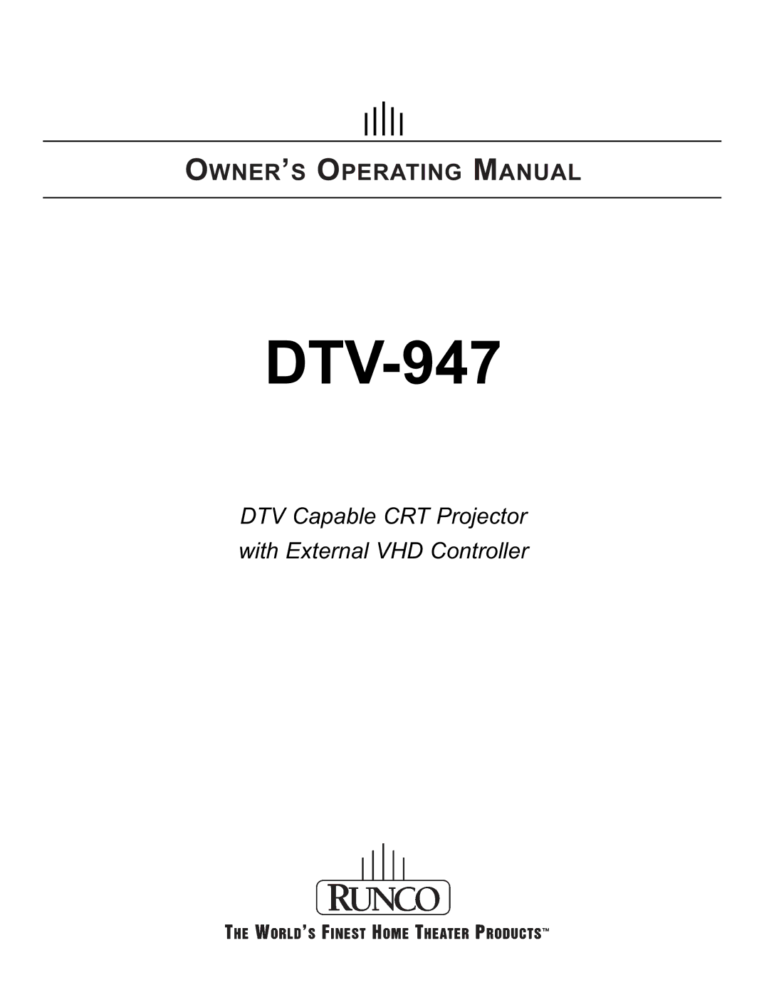 Runco DTV-947 manual 