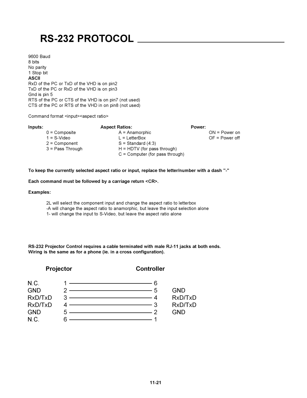 Runco DTV-947 manual RS-232 Protocol, Ascii 