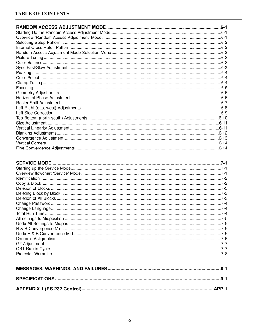 Runco dtv-992/992 ultra, runco super hdtv dtv video projector manual Table of Contents 