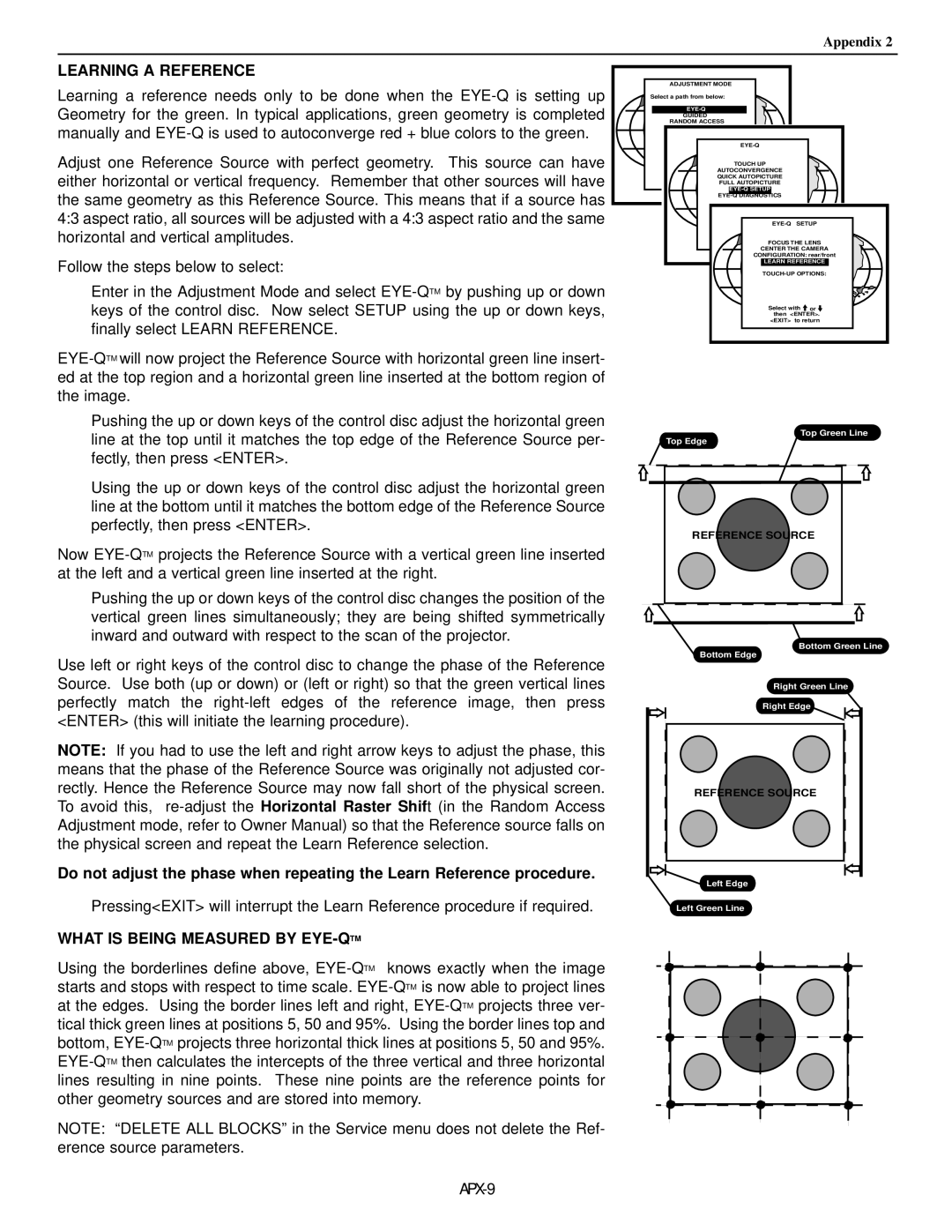 Runco dtv-992/992 ultra, runco super hdtv dtv video projector manual Learning a Reference, What is Being Measured by EYE-QTM 