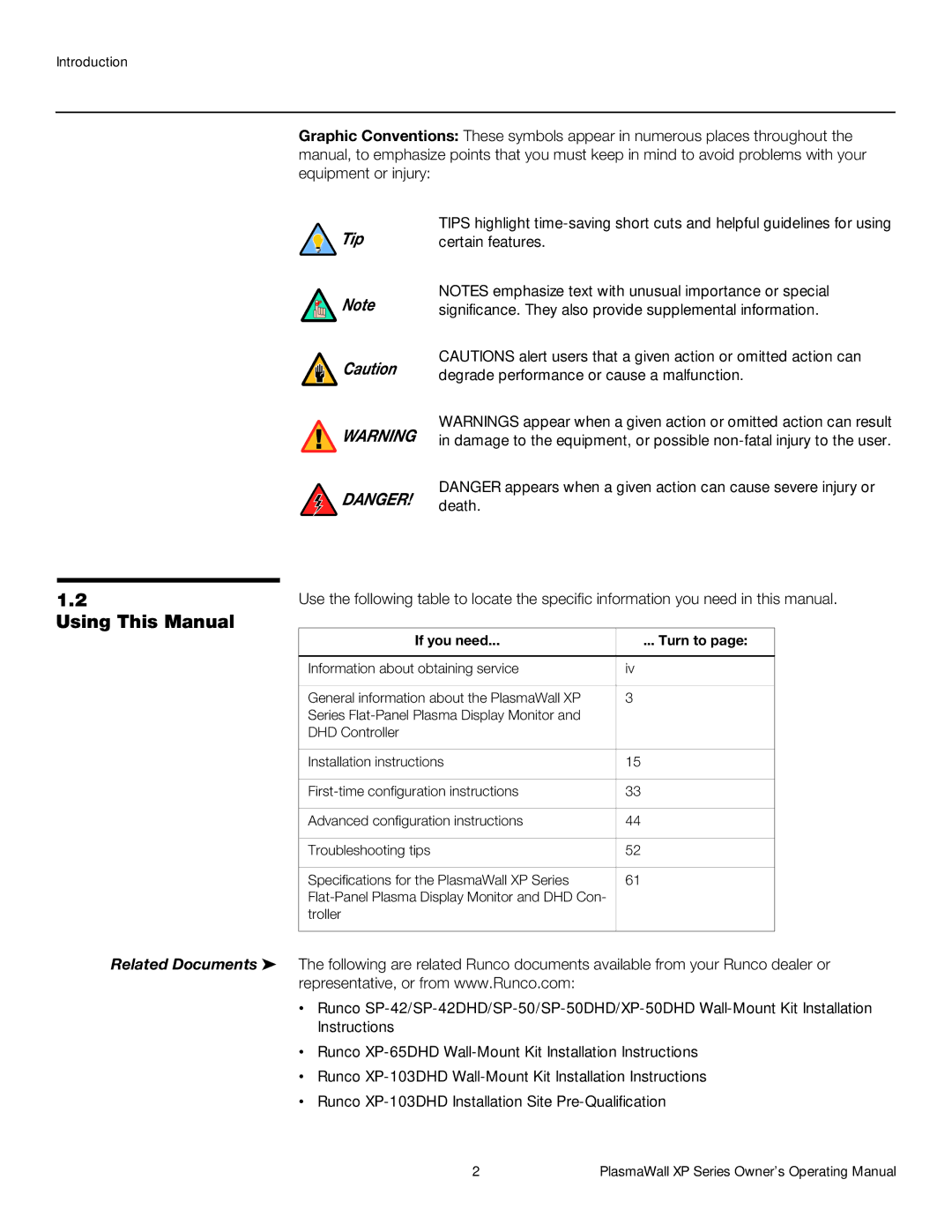 Runco High Definition manual Using This Manual, If you need Turn to 