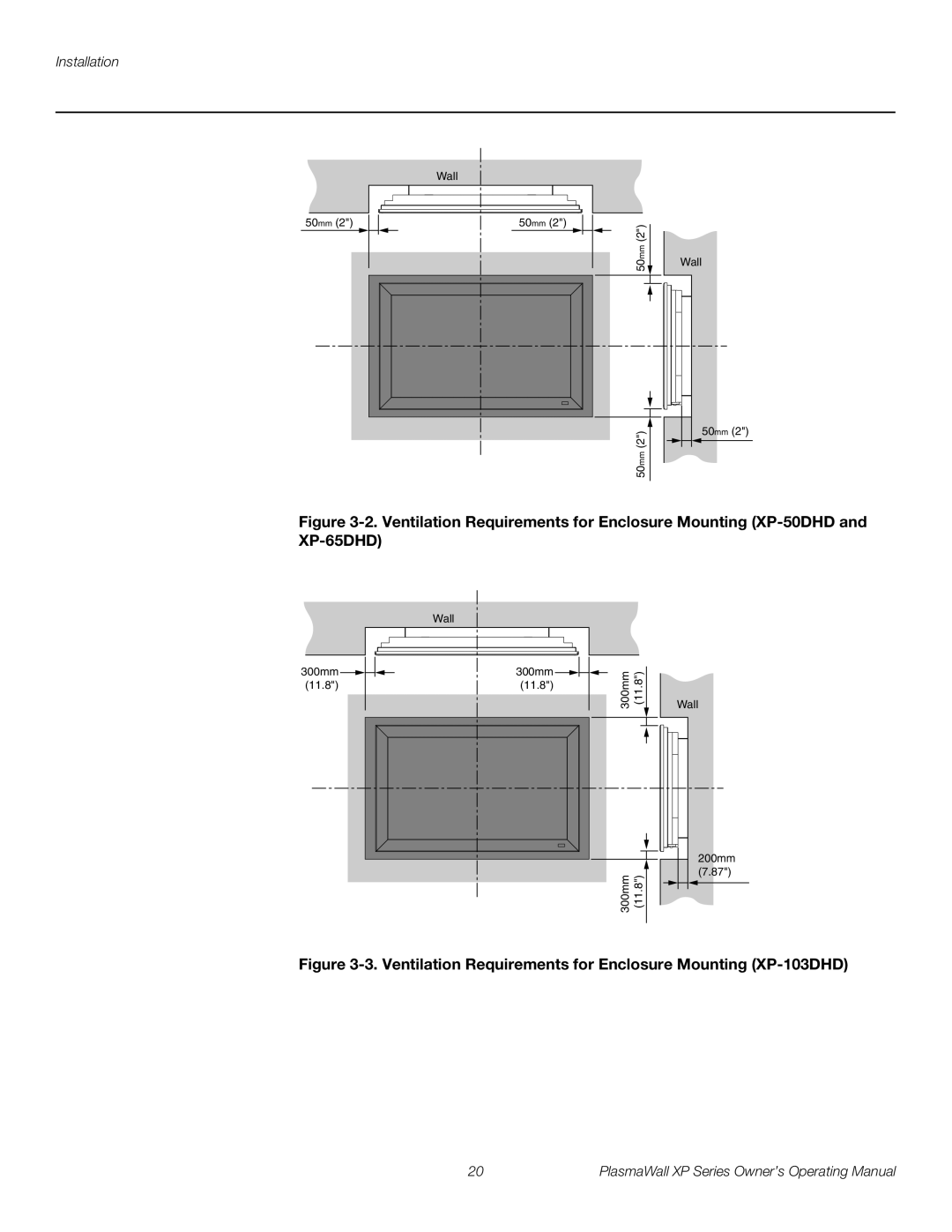 Runco High Definition manual Ventilation Requirements for Enclosure Mounting XP-103DHD 