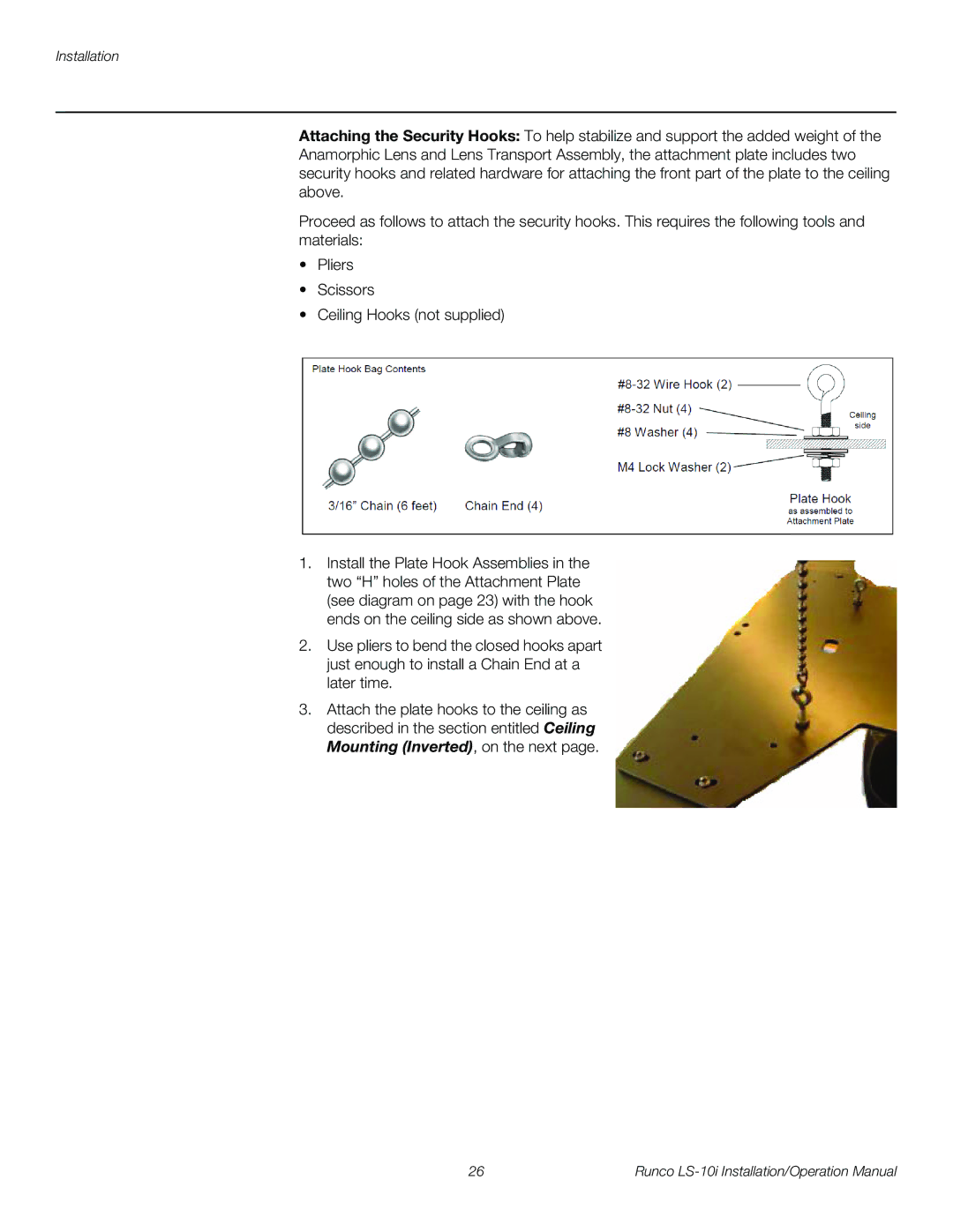 Runco LS-10I operation manual Installation 