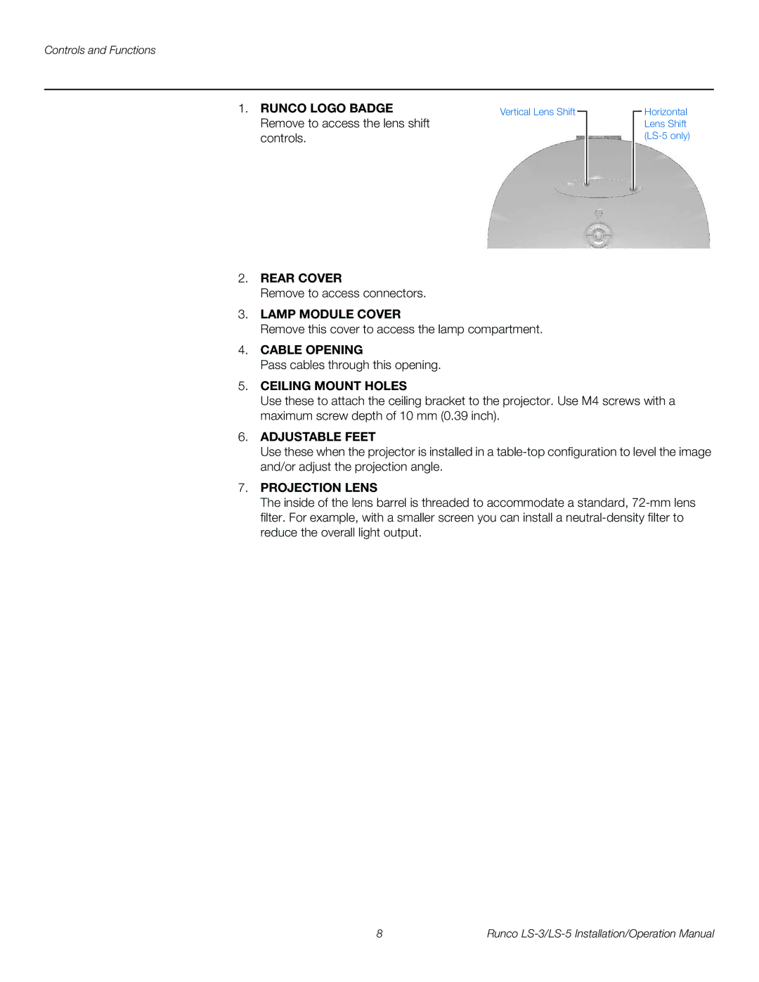 Runco LS-5, LS-3 operation manual Runco Logo Badge 