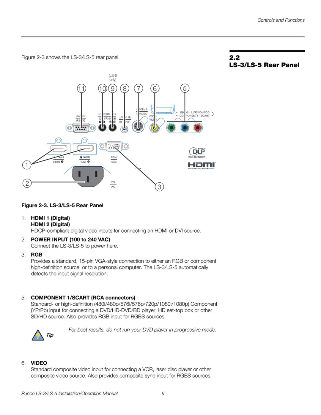 Runco LS-3, LS-5 operation manual 