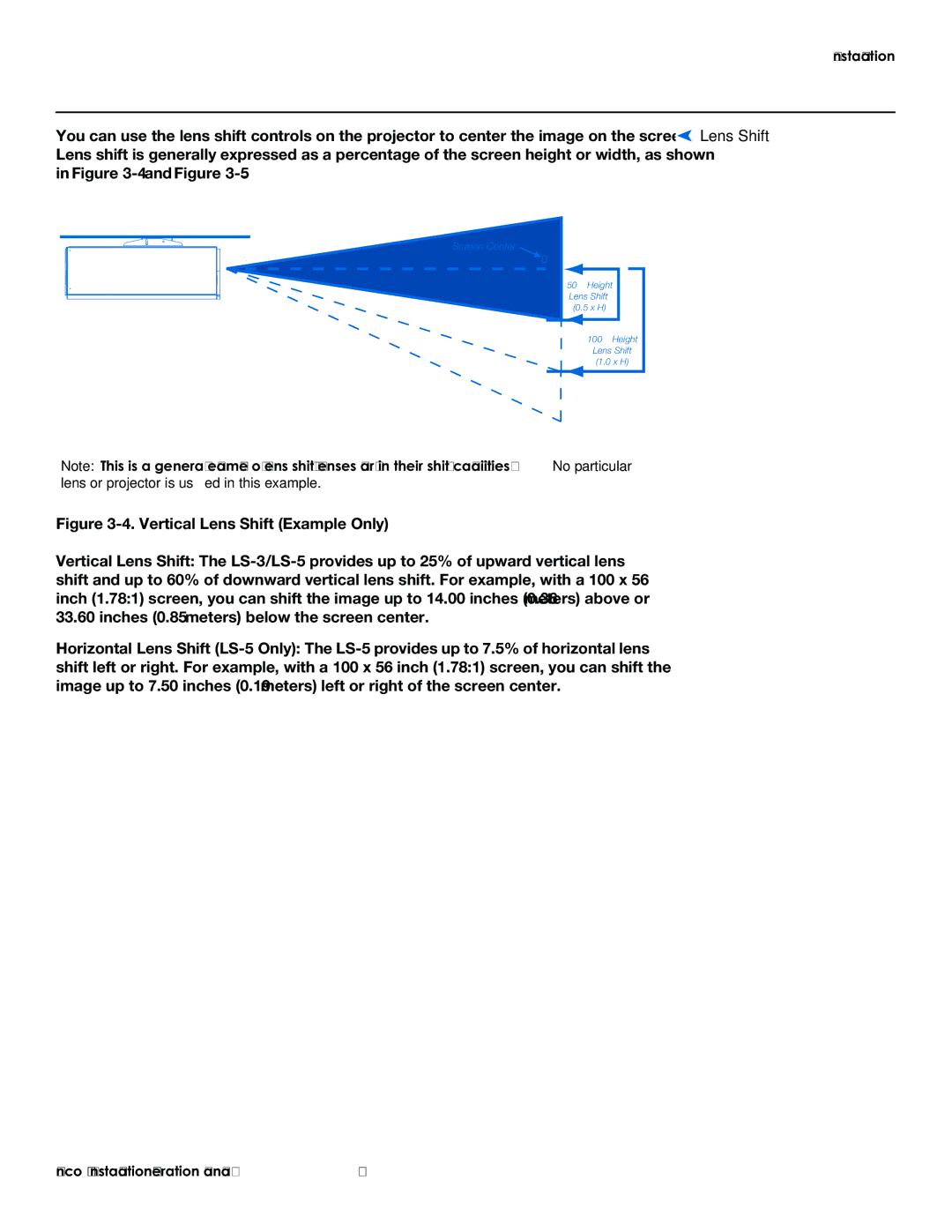 Runco LS-3, LS-5 operation manual Lens Shift 