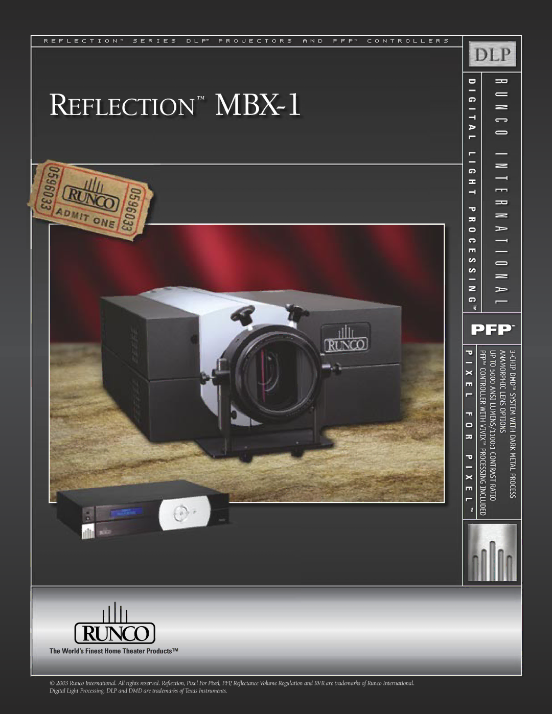 Runco manual Reflection MBX-1 