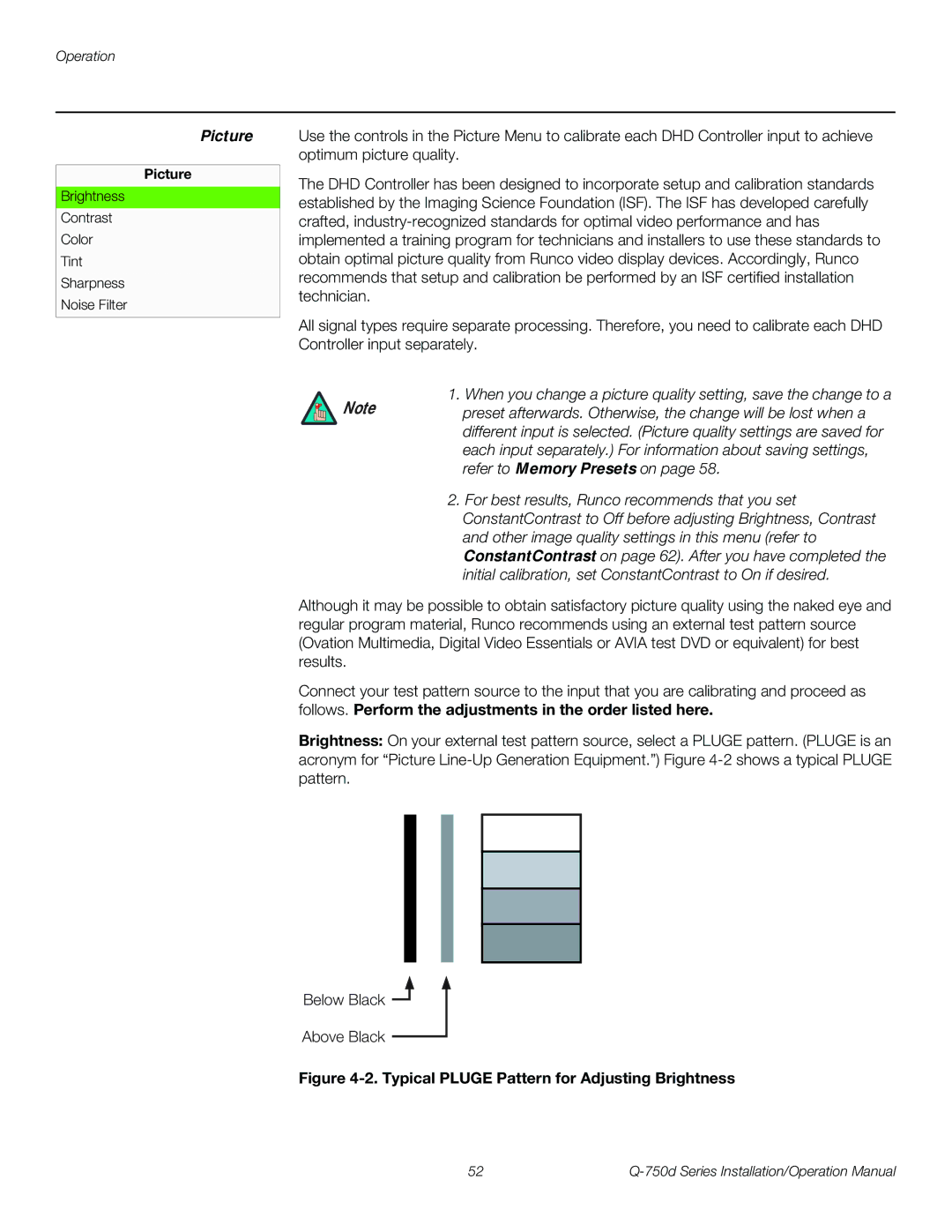 Runco Q-750D operation manual Picture 