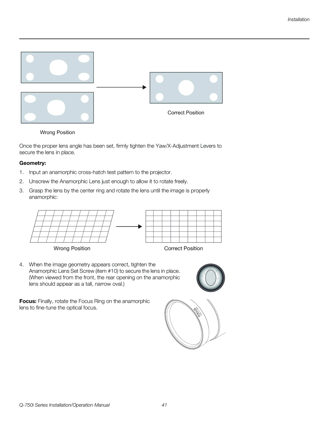 Runco Q-750I operation manual Geometry 