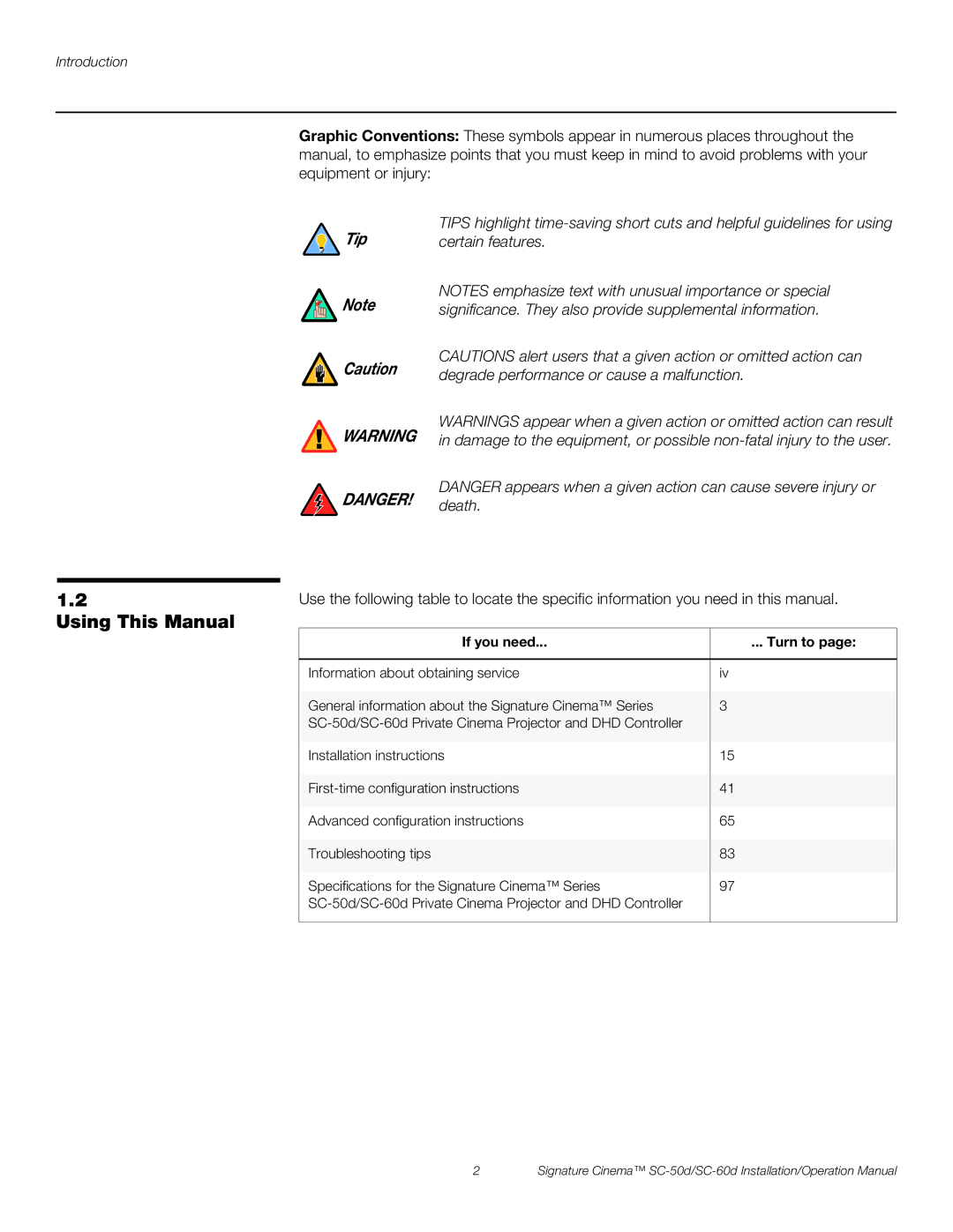 Runco SC-60D, SC-50D Using This Manual, Certain features, Significance. They also provide supplemental information, Death 