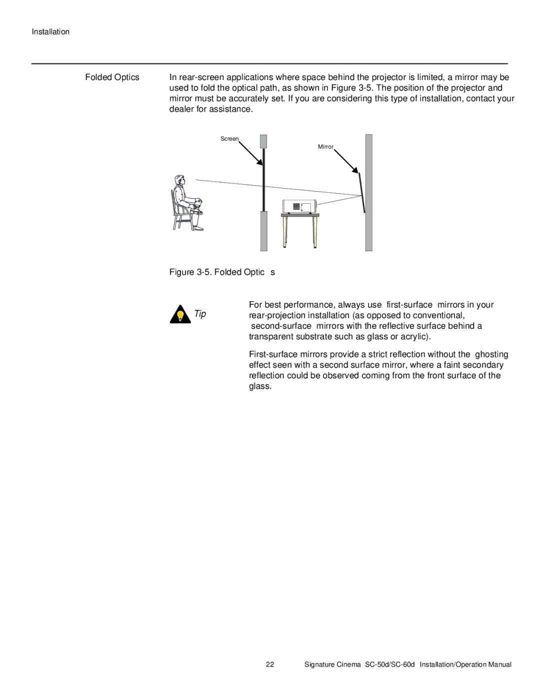 Runco SC-60D, SC-50D operation manual Folded Optics 