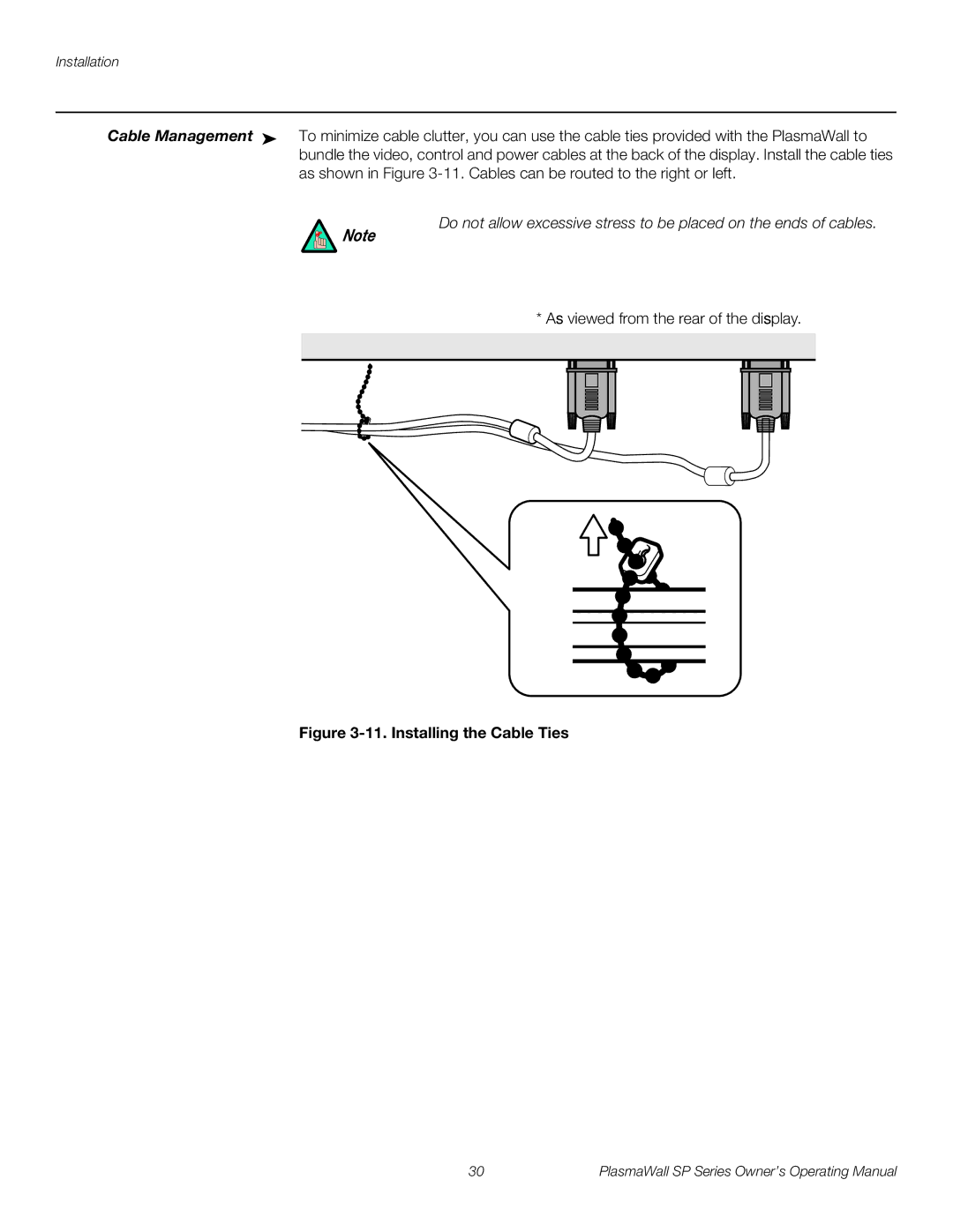 Runco SP-60DHD, SP-42DHD, SP-50DHD manual Installing the Cable Ties 