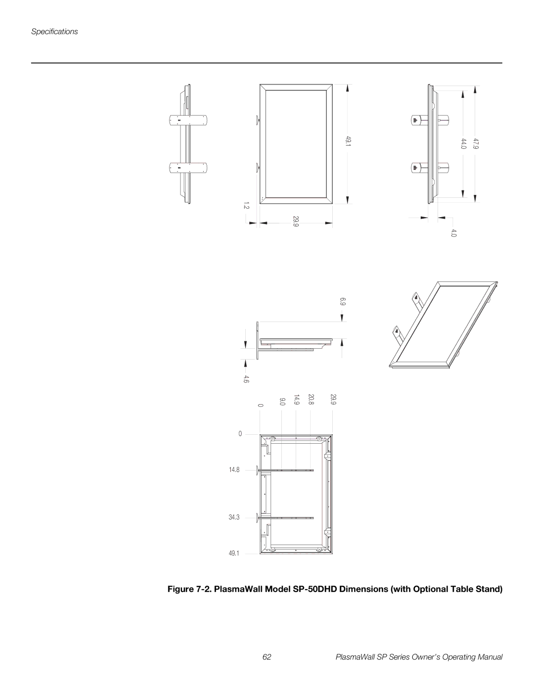 Runco SP-42DHD, SP-60DHD, SP-50DHD manual 14.8 34.3 49.1 