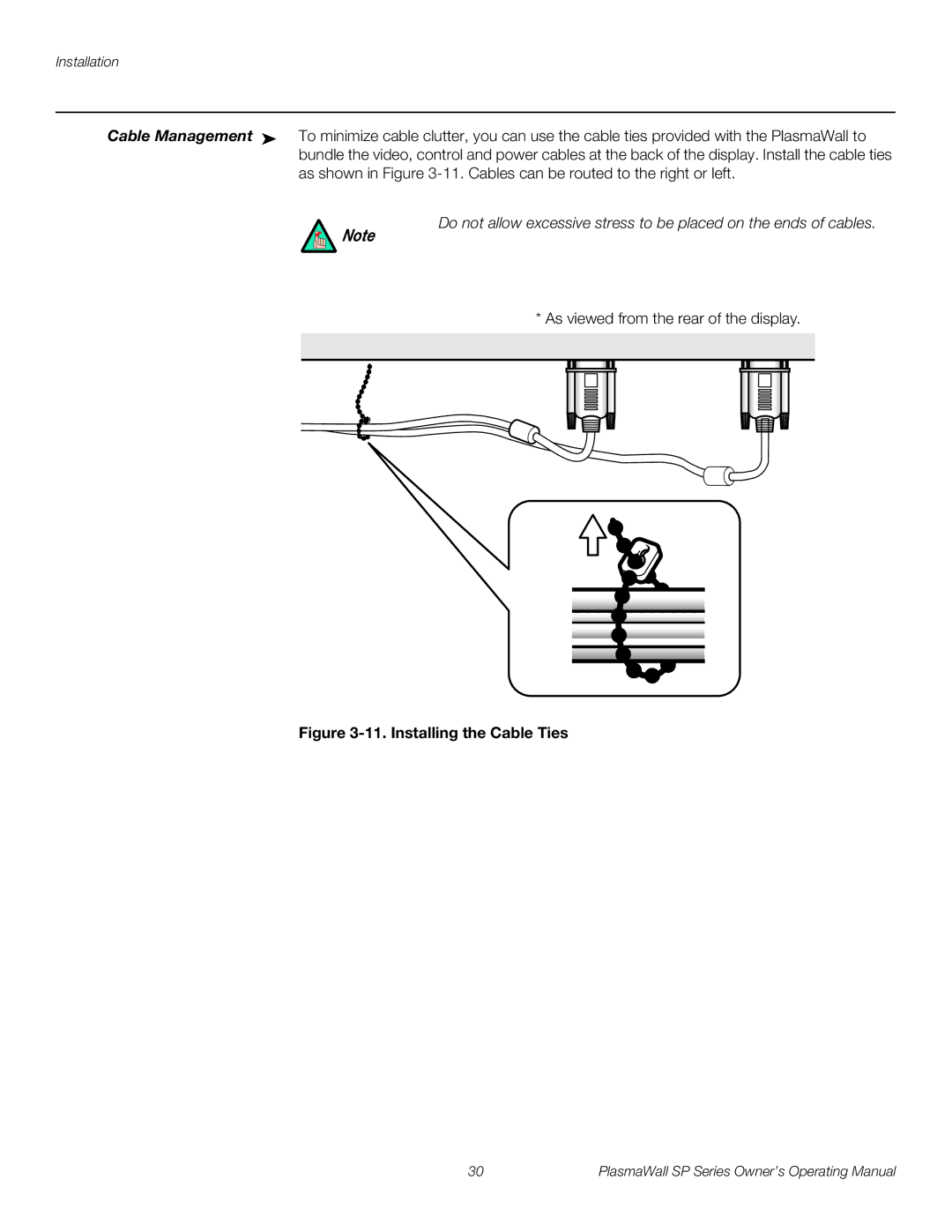 Runco SP-42DHD / SP-42DHDXA, SP-50DHD / SP-50DHDXA, SP-60DHD / SP-60DHDXA manual Installing the Cable Ties 