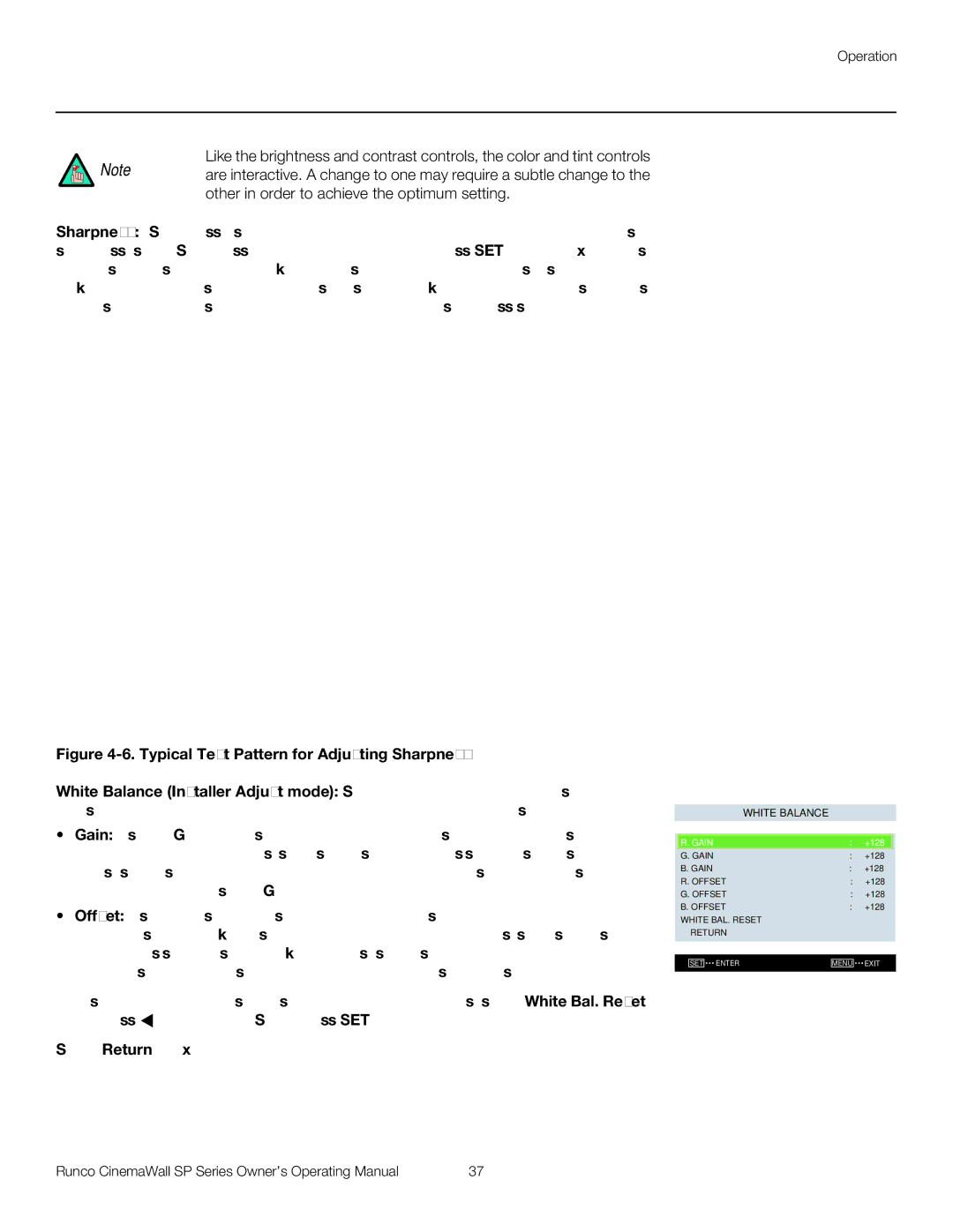 Runco SP-50xa, SP-60xa, SP-42xa manual Typical Test Pattern for Adjusting Sharpness 