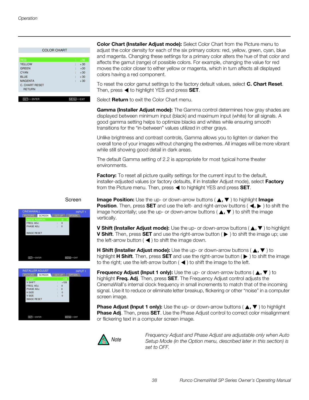 Runco SP-60xa, SP-42xa, SP-50xa manual Screen 