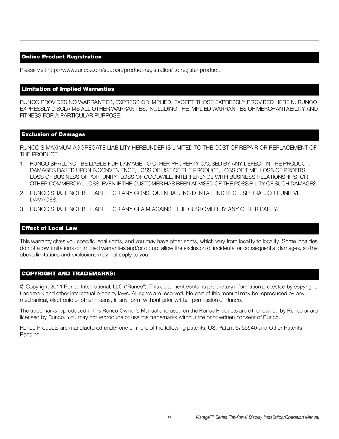 Runco V-63HD, V-50HD operation manual Copyright and Trademarks 