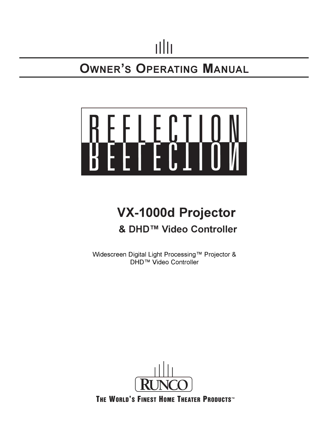 Runco manual VX-1000d Projector 