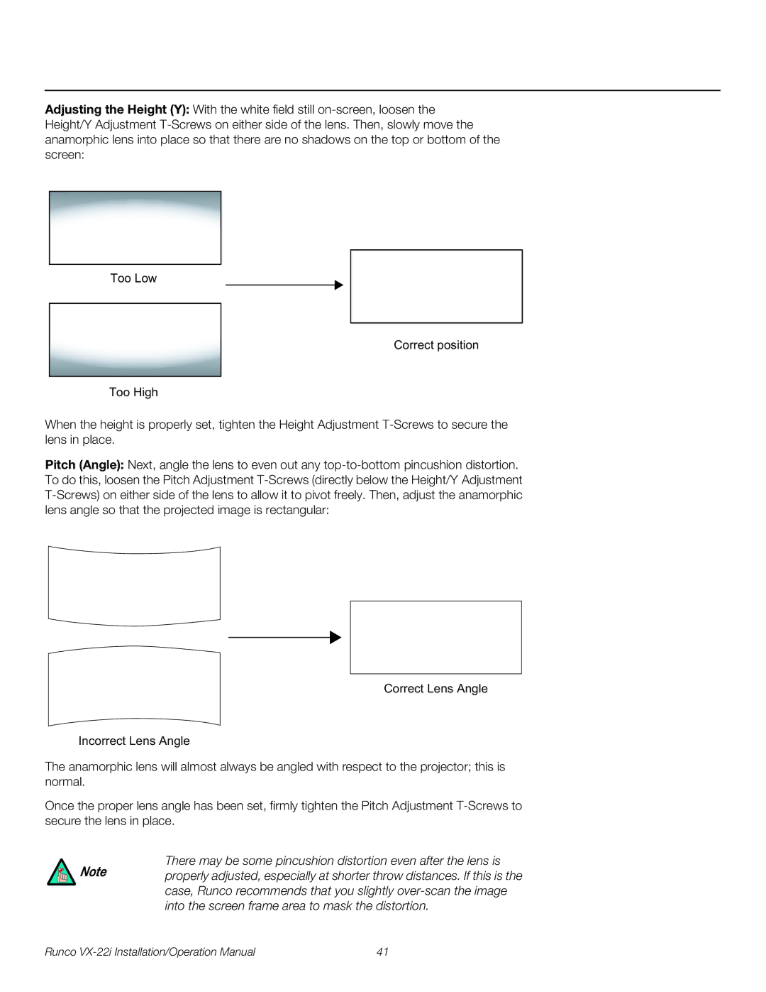 Runco VX-22I operation manual 