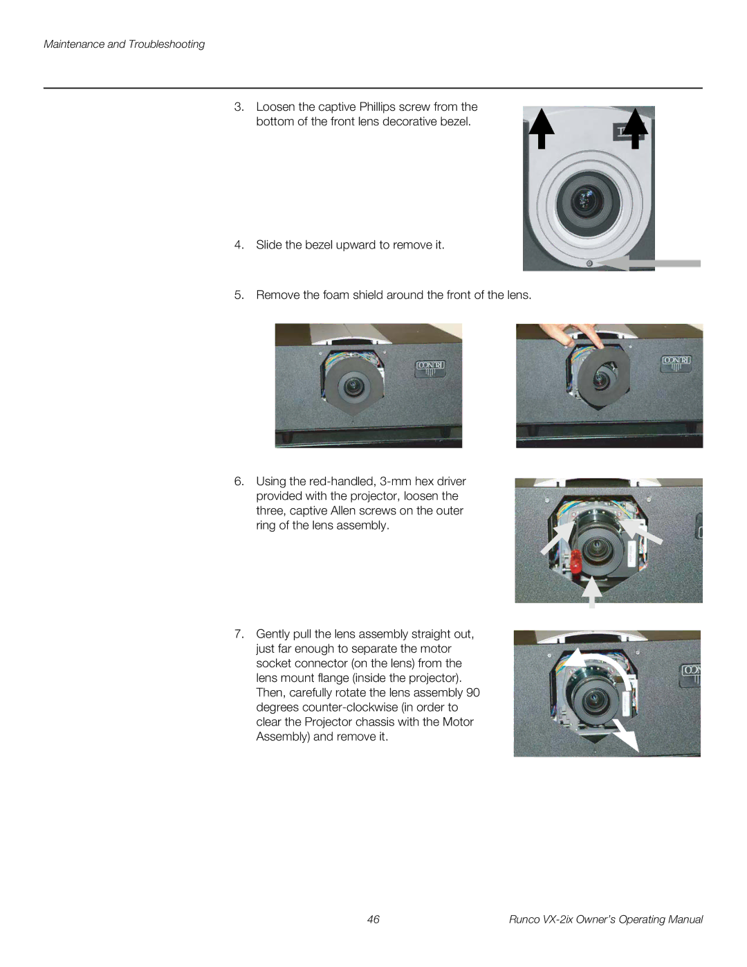 Runco VX-2IX manual Maintenance and Troubleshooting 