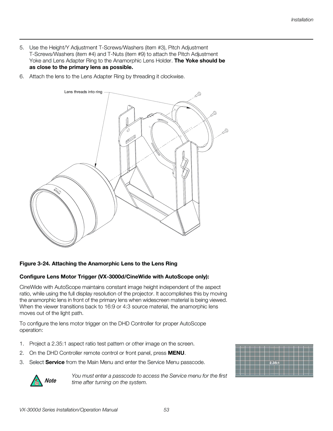 Runco VX-3000D operation manual Time after turning on the system 