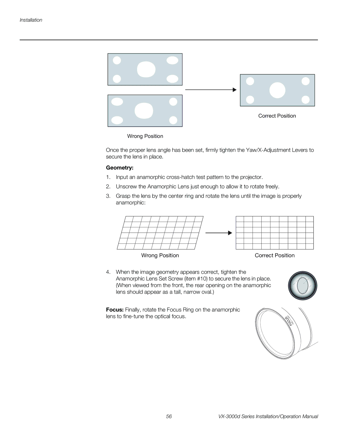 Runco VX-3000D operation manual Geometry 