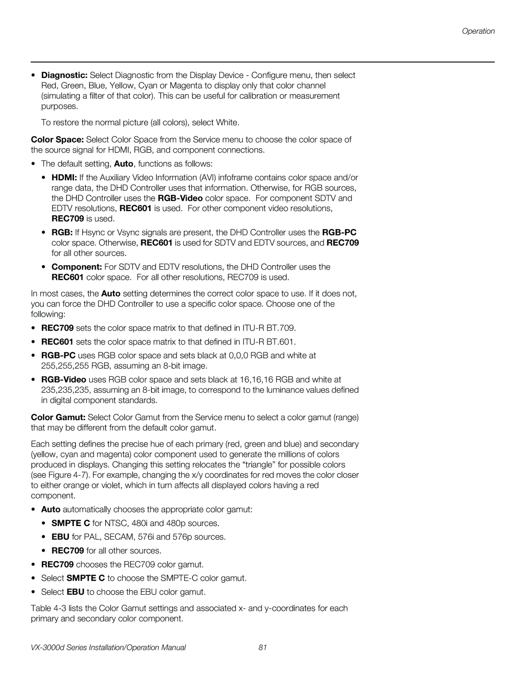 Runco VX-3000D operation manual Operation 