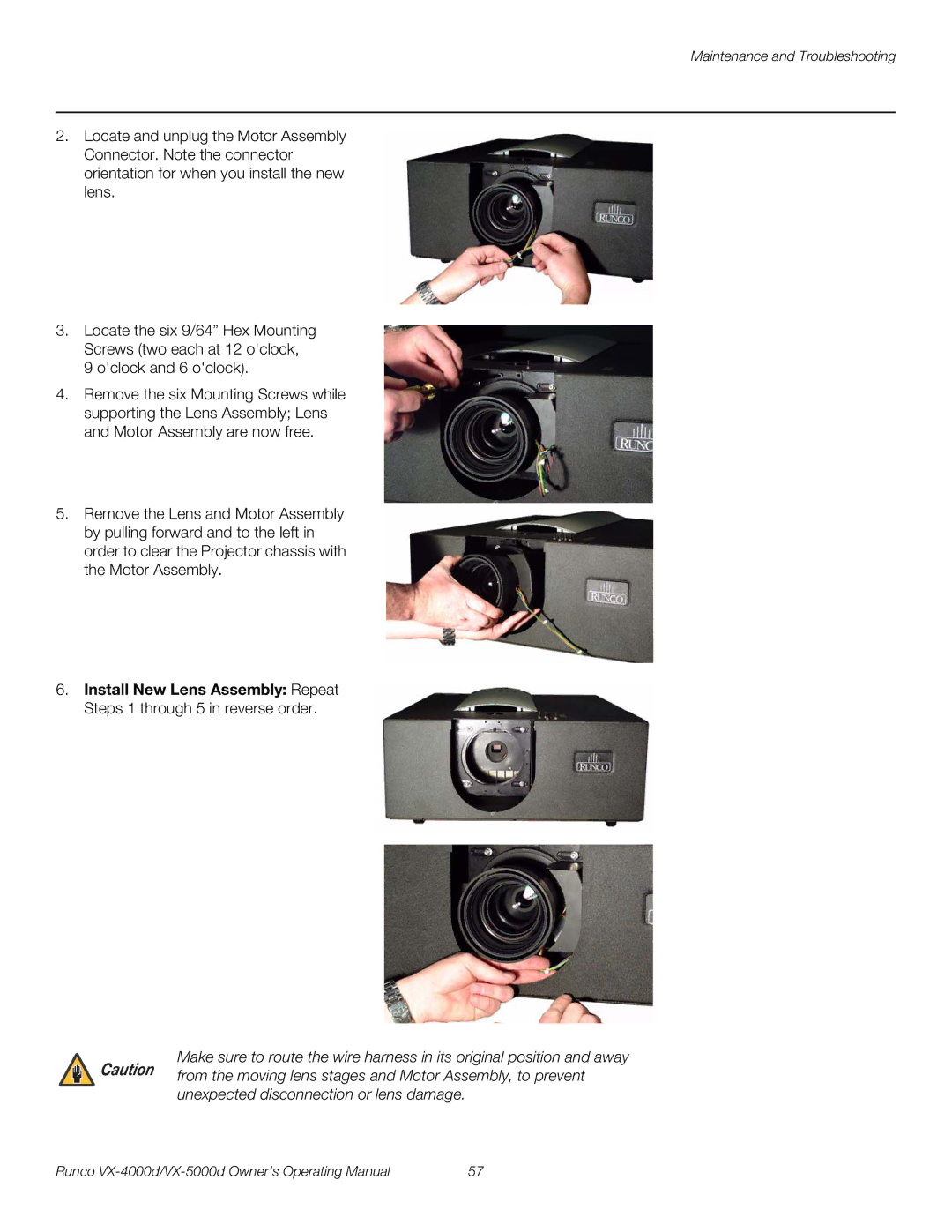 Runco VX-5000d, VX-4000d manual Maintenance and Troubleshooting 