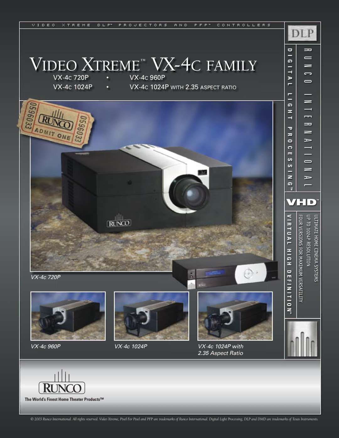 Runco VX-4c 960P, VX-4c 720P, VX-4c 1024P, VX-6c 720P, VX-6c 960P manual Video Xtreme VX-4C Family 