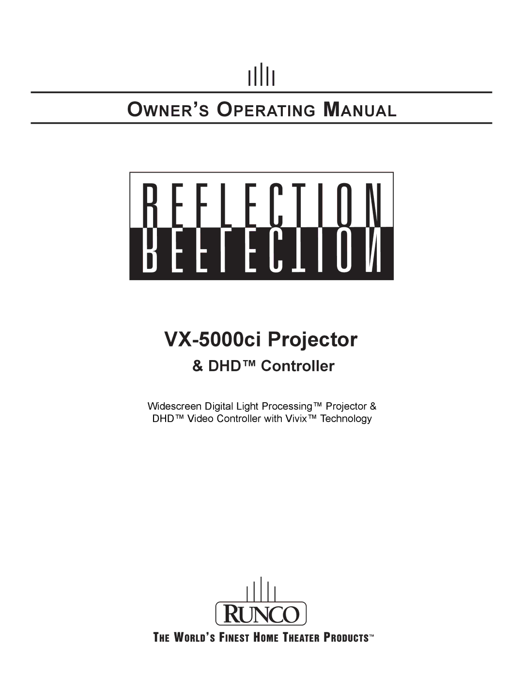 Runco manual VX-5000ci Projector 