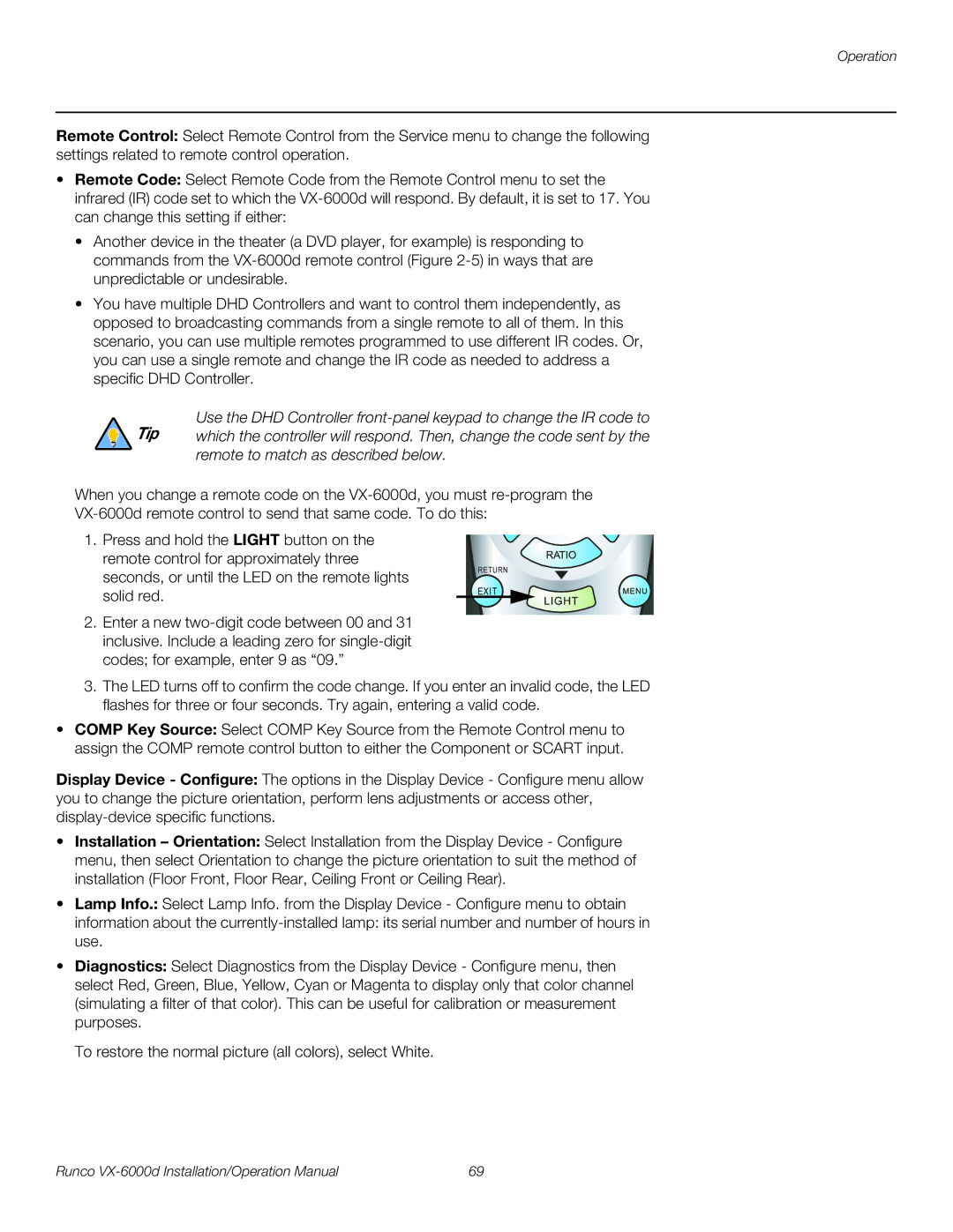 Runco VX-6000D operation manual Exit 