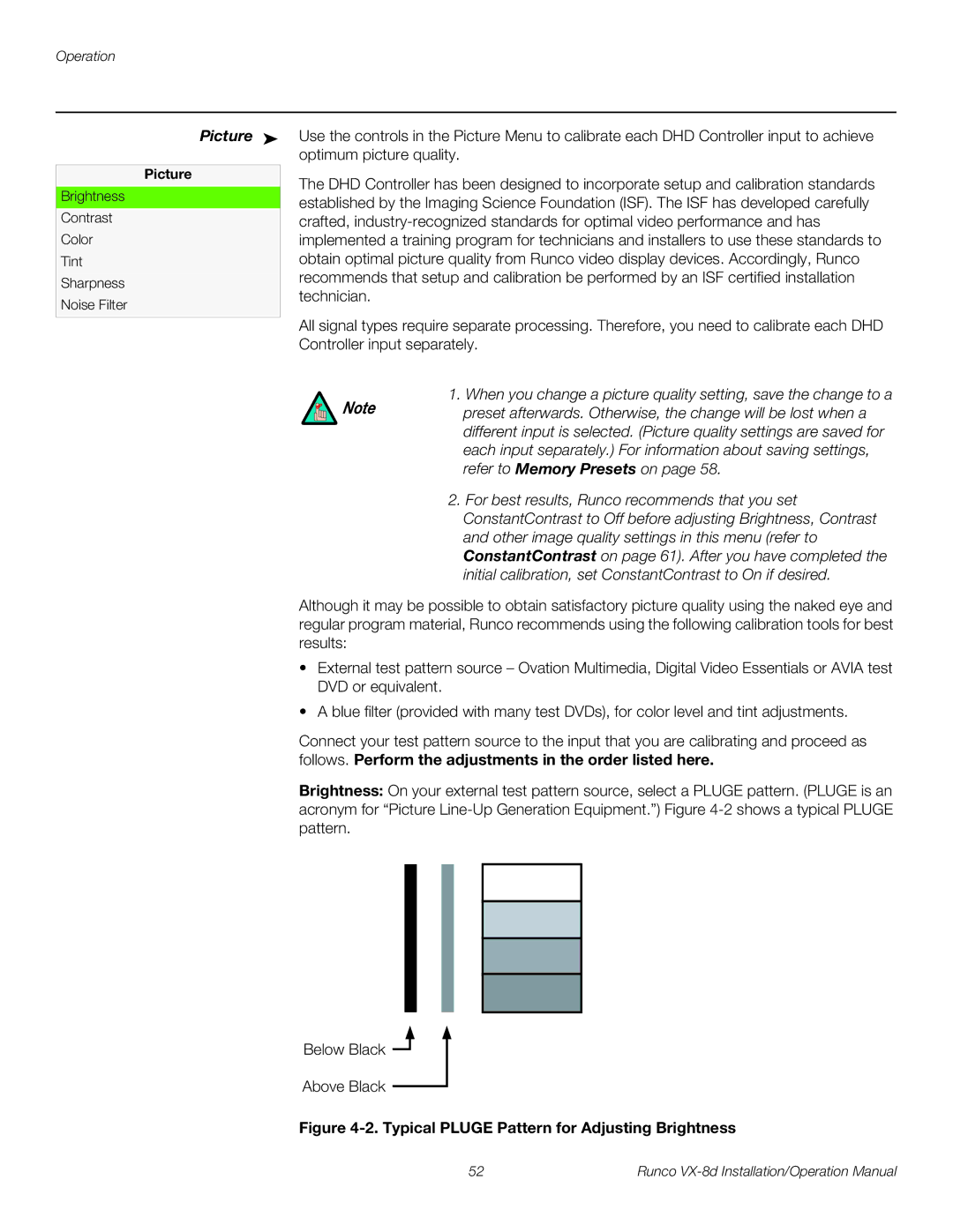 Runco VX-8D operation manual Picture 