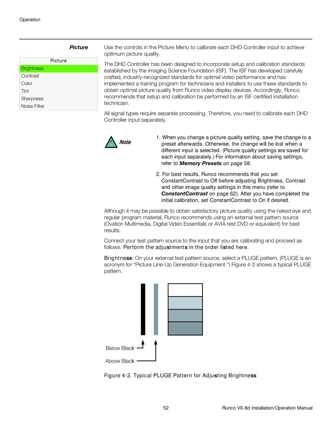 Runco VX-8D operation manual Picture 