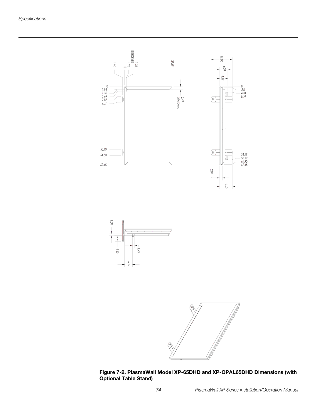 Runco XP-OPAL65DHD, XP-50DHD, XP-103DHD, XP-OPAL50DHD operation manual IR Receiver 