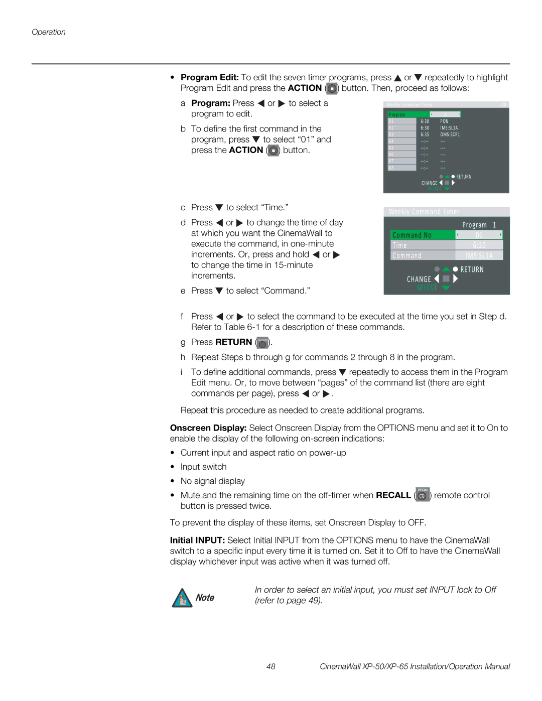 Runco XP-65, XP-50 operation manual Return Change, Refer to 