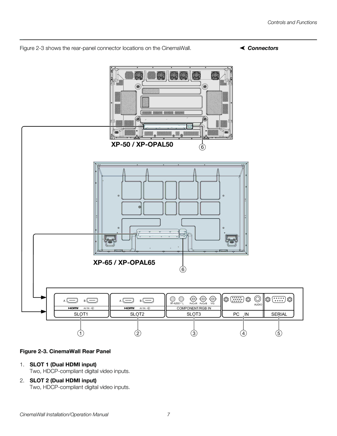 Runco operation manual XP-50 / XP-OPAL50 XP-65 / XP-OPAL65, Connectors 