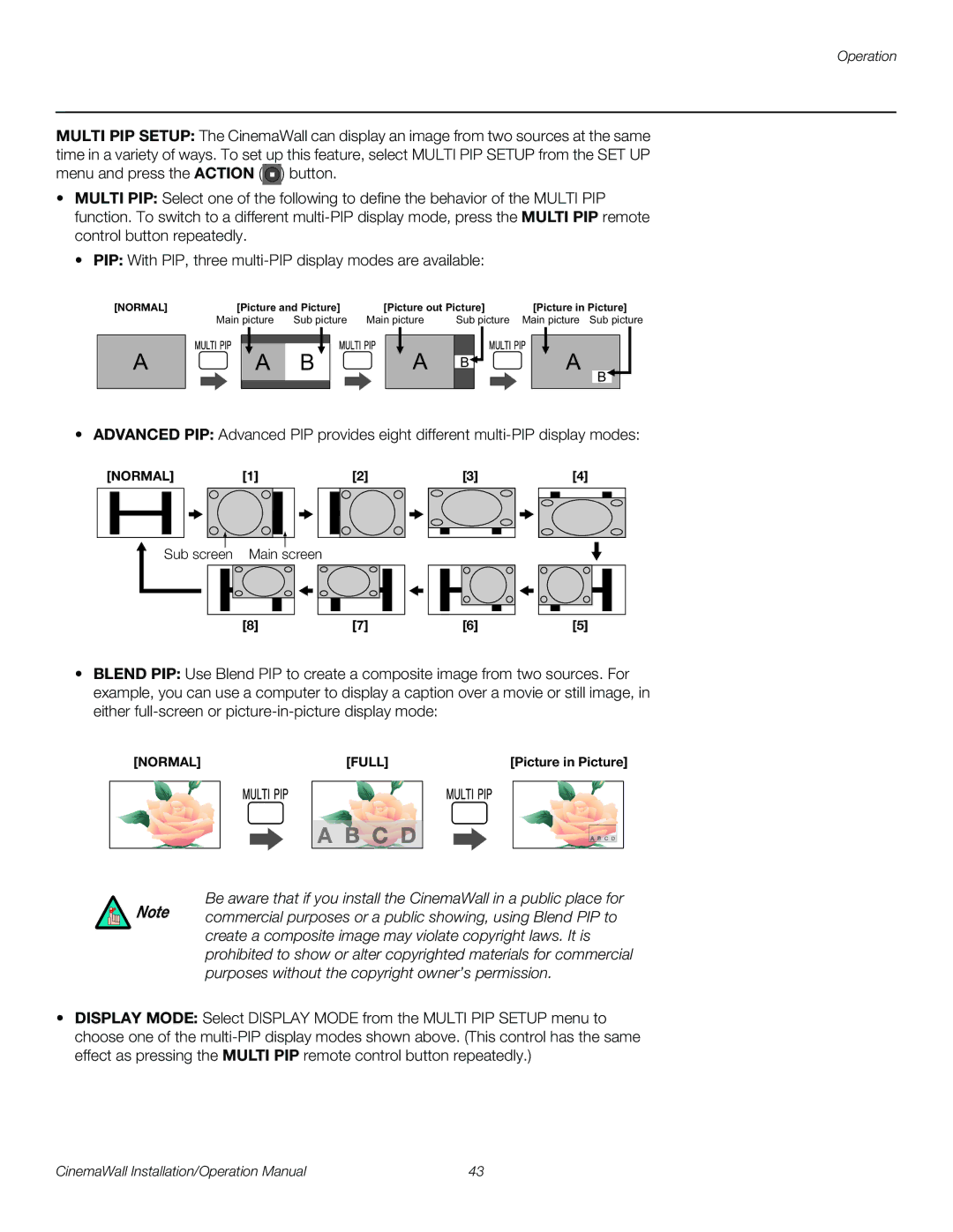 Runco XP-OPAL65, XP-OPAL50 operation manual C D 