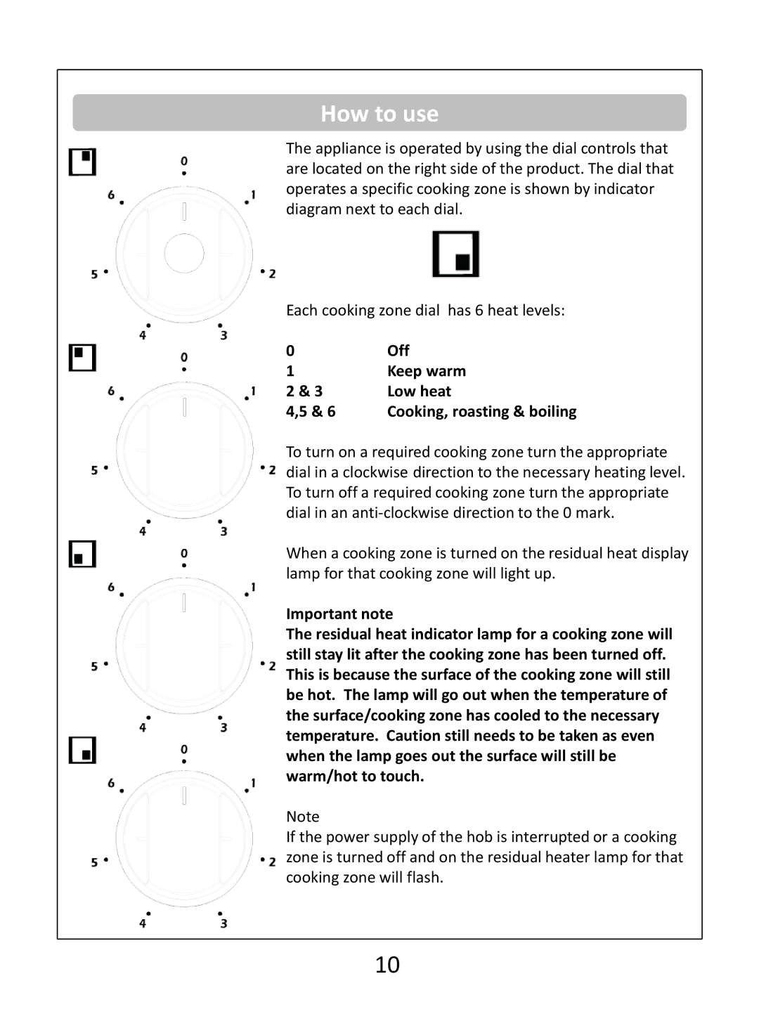 Russell Hobbs RHEH1 instruction manual How to use, Off Keep warm Low heat 