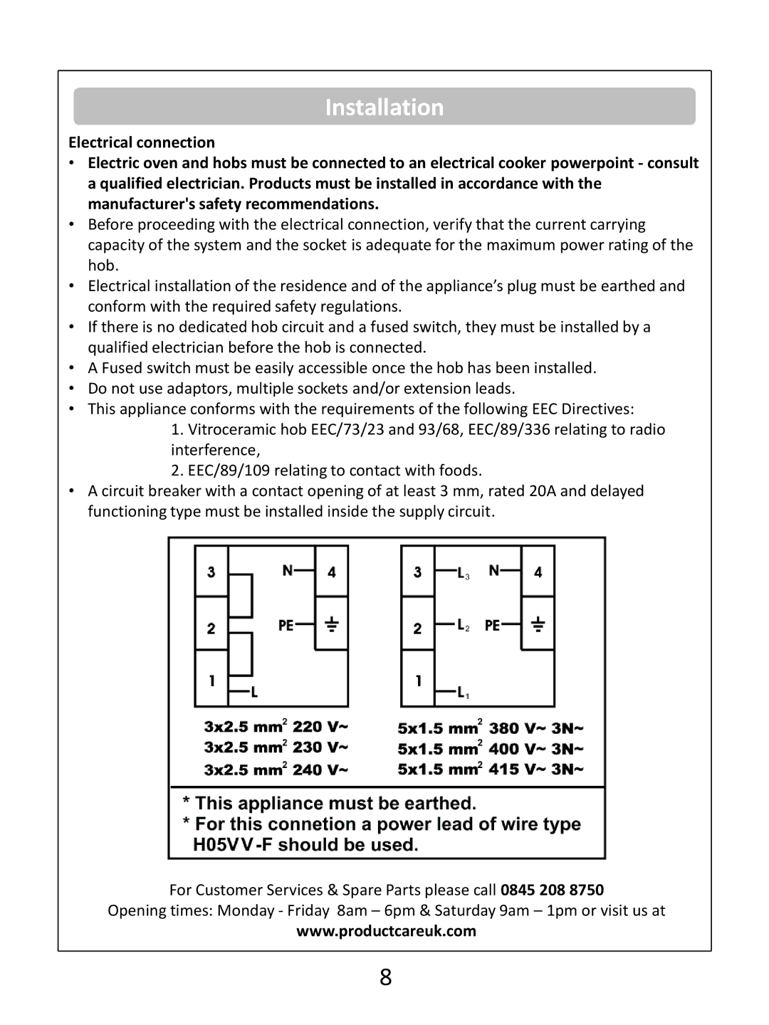 Russell Hobbs RHEH1 instruction manual Installation 